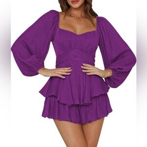 Women's Jumpsuit Lantern Long Sleeve Ruffle Layer